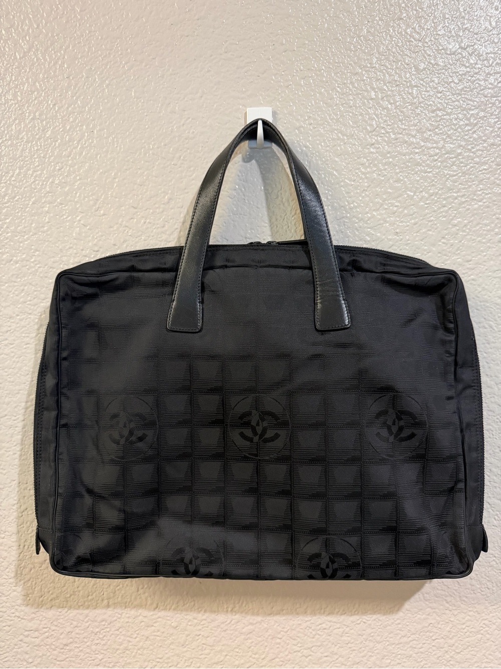 CHANEL Black Nylon Laptop Bag